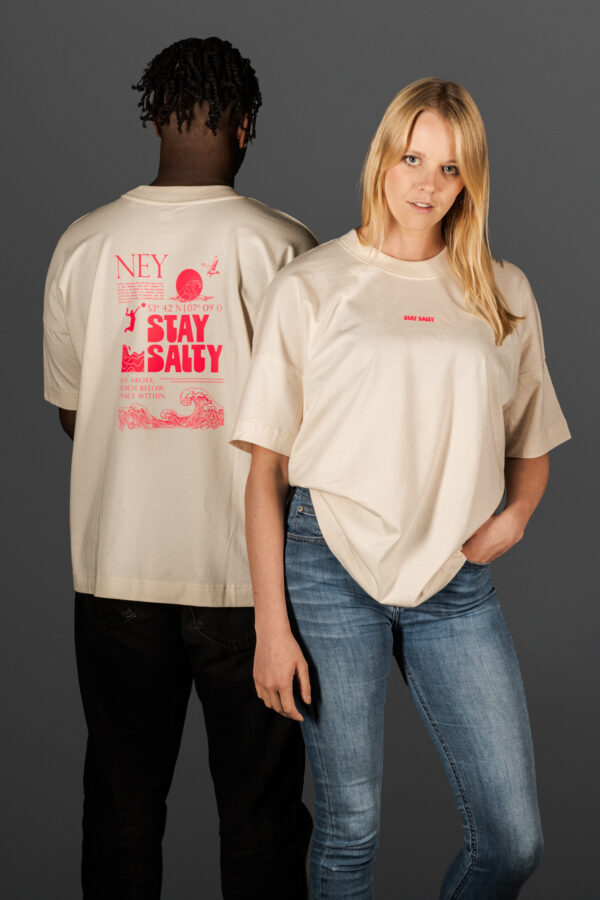 Norderney NEY oversized t-shirt stay salty neonpink