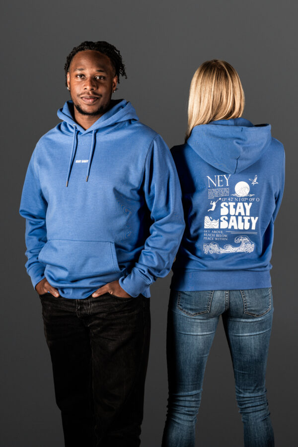 ney hoodie norderney meerblau unisex stay salty