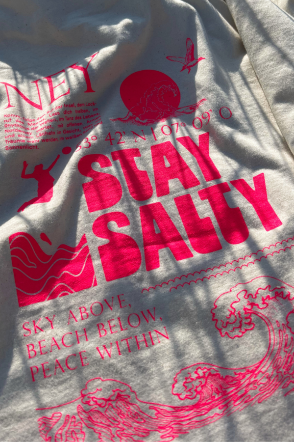 Norderney NEY oversized t-shirt stay salty neonpink