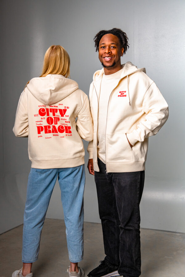 CITY OF PEACE zipper hoodie jacke osnabrück