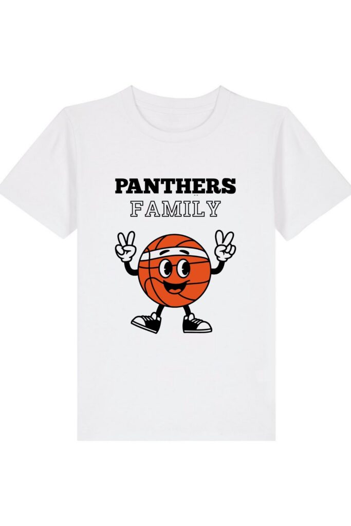 Panther's Family Kids Shirt front – Vorderansicht mit sichtbarem Brustprint