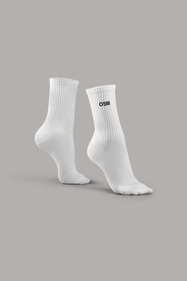 weiße OSM OSNAsocks seitlich, leichte socke ohne frottee
