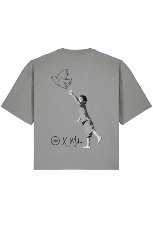 back print look peace grey t-shirt osm mika osnamerch osnabrück