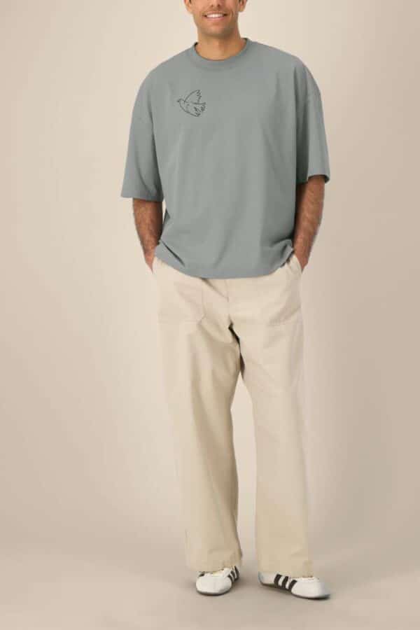 front print herren peace grey t-shirt osm mika osnamerch osnabrück